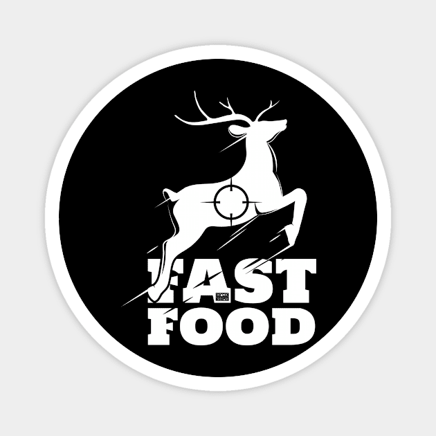 Deer Fast Food Buck Hunting Hunter Eat Food Meat Lovers Wht Magnet by porcodiseno